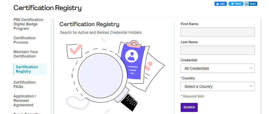 PMI Registry For PMP Certification Verification step 3